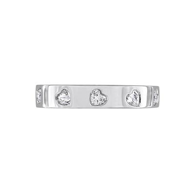 Heart-Shaped Gemstone Eternity Band