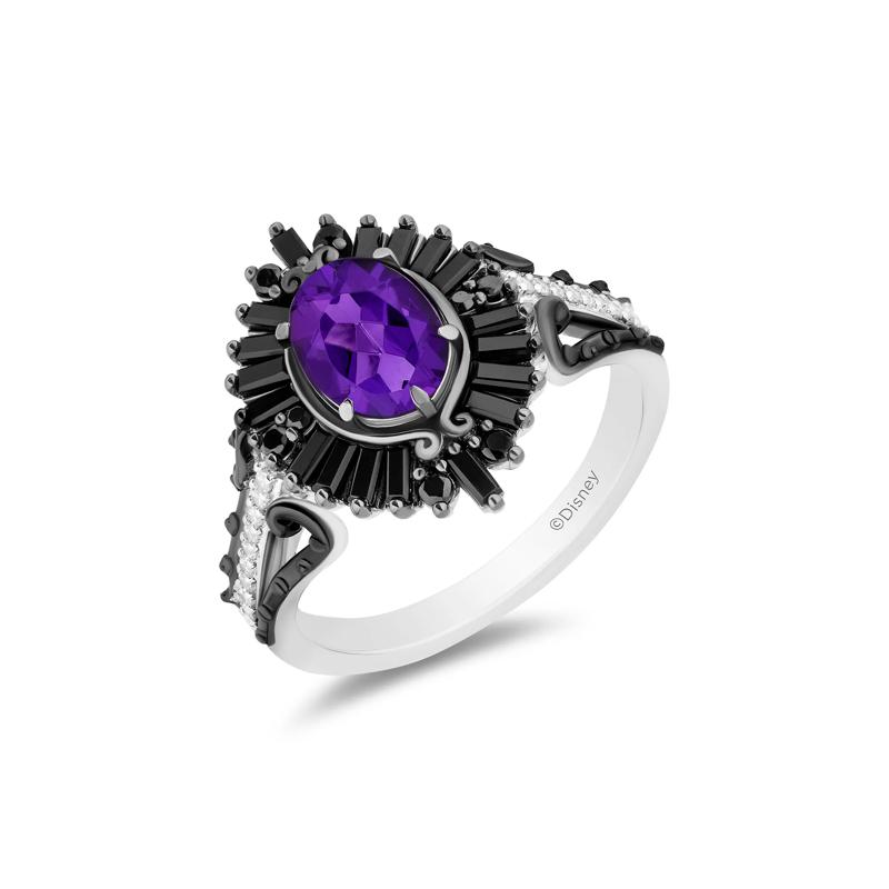 Ursula Amethyst and Diamond Sea Urchin Ring in Sterling Silver &#40;1/5 ct. tw.&#41; – Image 4 of 4