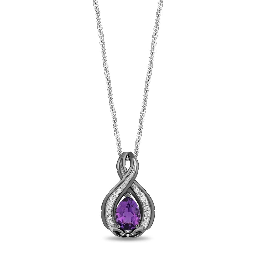 Ursula Amethyst and Diamond Pendant in Sterling Silver (1/10 ct. tw.) – Image 1 of 3