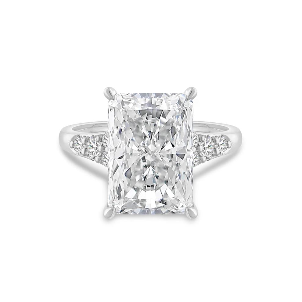 Lab Grown Diamond Radiant Center Engagement Ring in 14K White Gold (7 1/2 ct. tw.) – Image 1 of 4