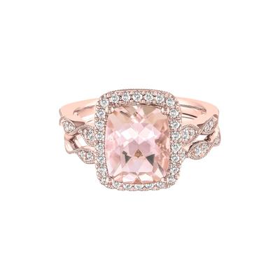 Morganite & 1/3 ct. tw. Diamond Ring in 14K Rose Gold