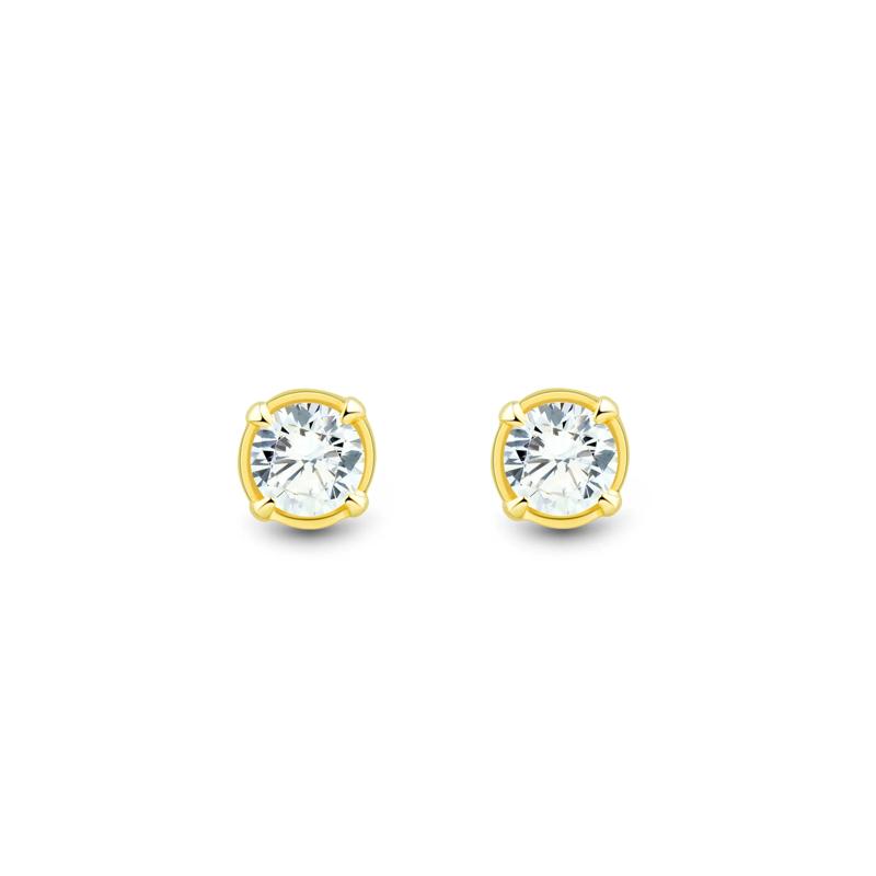 Lab Grown Diamond and Lab-Created Opal Stud Earring Box Set in Vermeil &amp; 10K Yellow Gold &#40;1/2 ct. tw.&#41; – Image 5 of 7