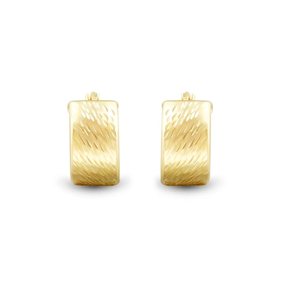Textured Huggie Hoop Earrings in 14K Yellow Gold – Image 2 of 2