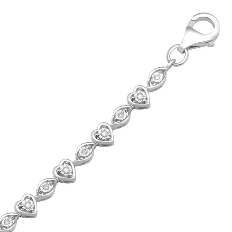 Diamond Line Bracelet in Sterling Silver (1/4 ct. tw.) – Image 2 of 2