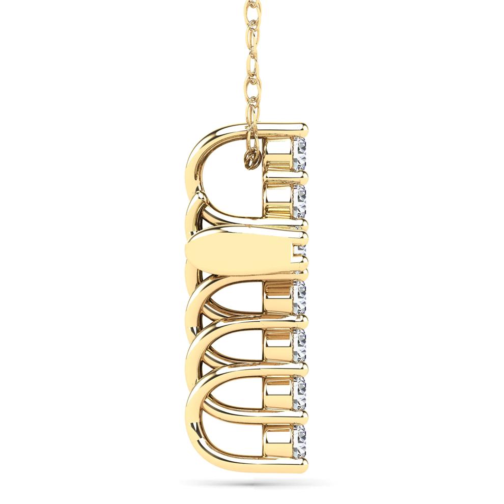 Diamond Cross Pendant in 14K Yellow Gold (1/10 ct. tw.) – Image 2 of 4