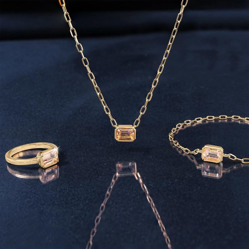 Morganite Emerald-Cut Cocktail Ring in Vermeil – Image 6 of 6