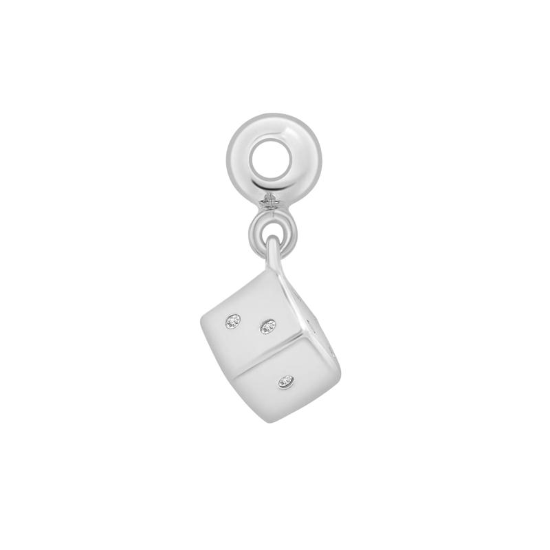 Diamond Accent Dice Bead Charm in Sterling Silver – Image 2 of 3