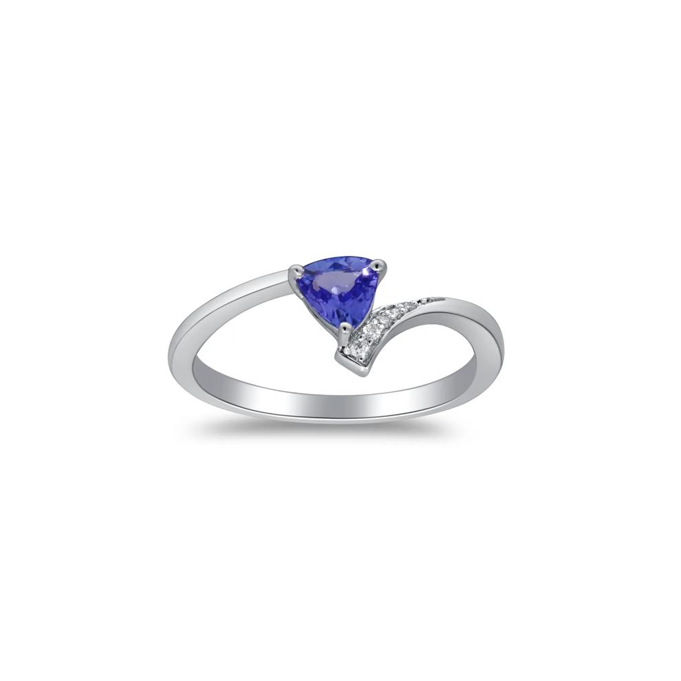 Tanzanite and Diamond Accent Ring in Sterling Silver – Image 1 of 5
