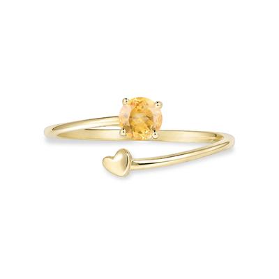 Yellow Citrine Twisted Ring in 10K Yellow Gold