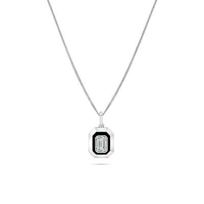 Lab Grown Diamond Emerald-Cut Pendant Necklace in 10K White Gold (1 1/2 ct. tw.)