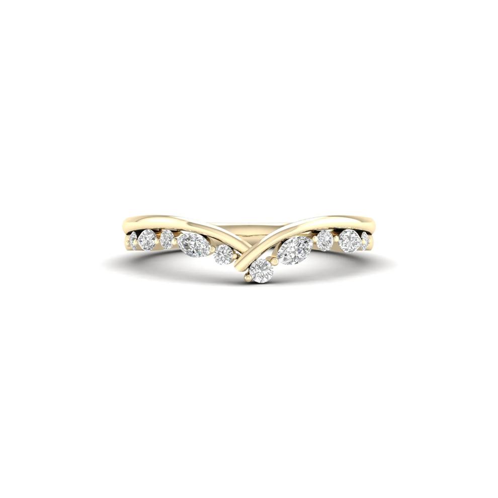 Diamond Chevron Band in 14K Yellow Gold (1/3 ct. tw.) – Image 1 of 5