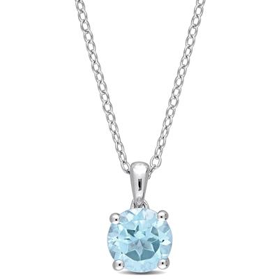 Birthstone Solitaire Pendant in Sterling Silver