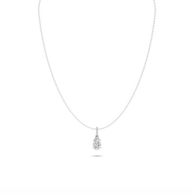 Lab Grown Diamond Pear-Shaped Drop Pendant Necklace in 14K White Gold (3 ct. tw.)