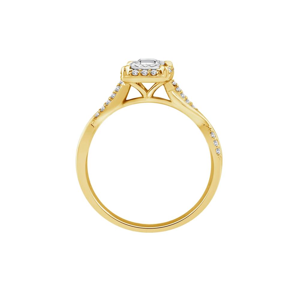 Lab Grown Diamond Emerald-Cut Twist Shank Promise Ring in 10K Yellow Gold (1/2 ct. tw.) – Image 2 of 3