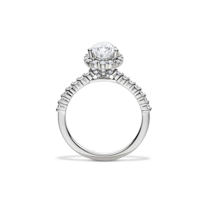 Lab Grown Diamond Pear-Shaped Halo Engagement Ring in 14K White Gold &#40;1 3/4 ct. tw.&#41; – Image 2 of 4