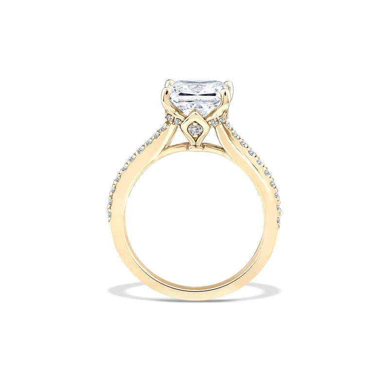 Lab Grown Diamond Princess-Cut Engagement Set in 18K Yellow Gold (3 ct. tw.) – Image 2 of 6