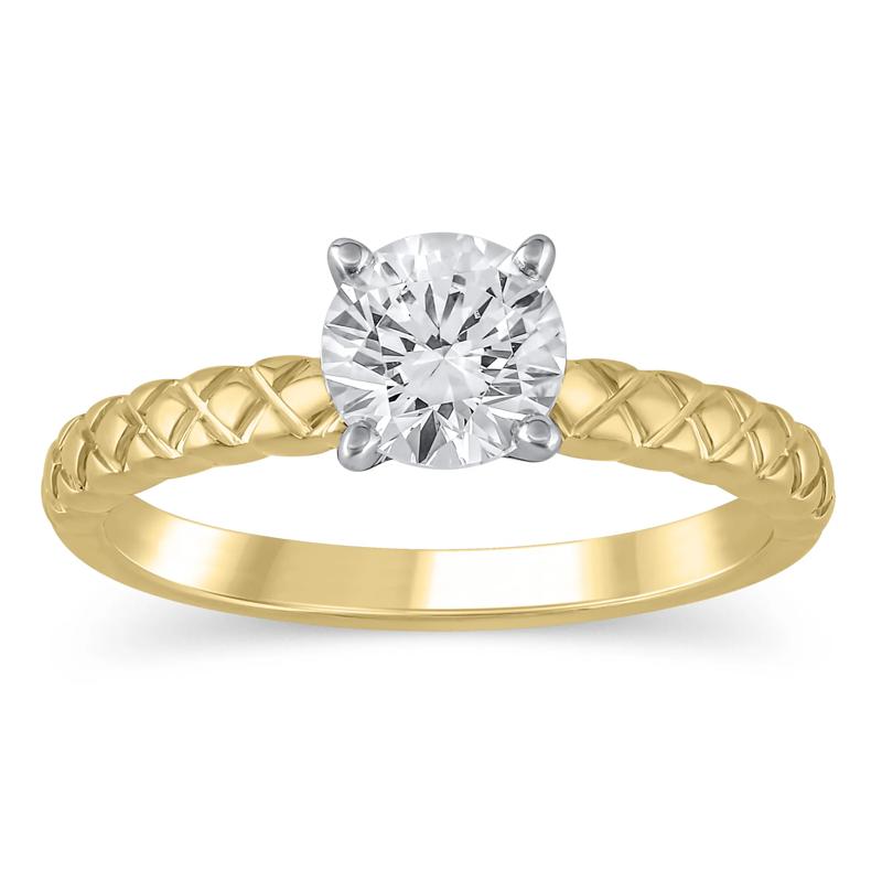 Quilted Semi-Mount Engagement Ring in 14K Gold &#40;Setting Only&#41; – Image 1 of 6