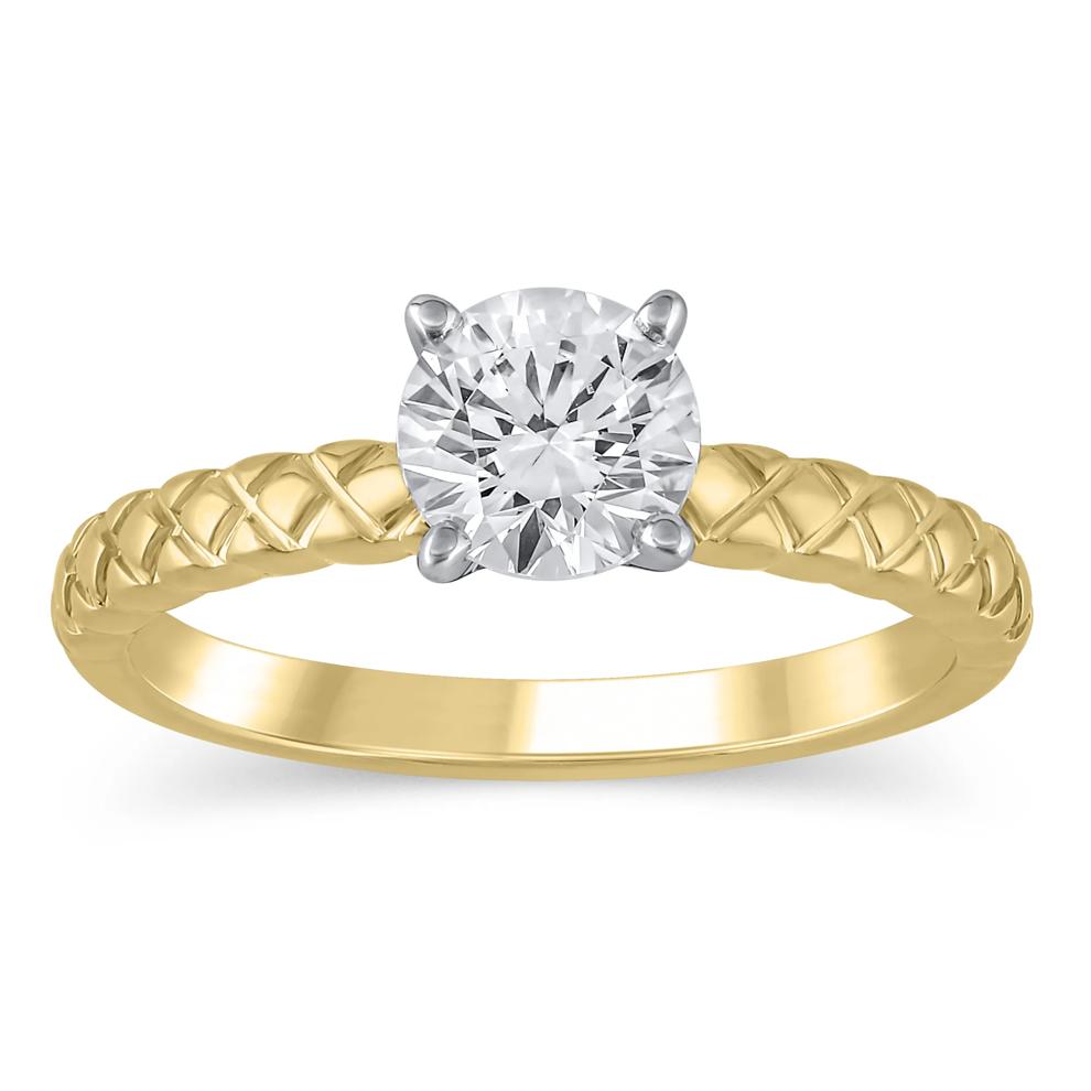 Quilted Semi-Mount Engagement Ring in 14K Gold (Setting Only) – Image 1 of 6