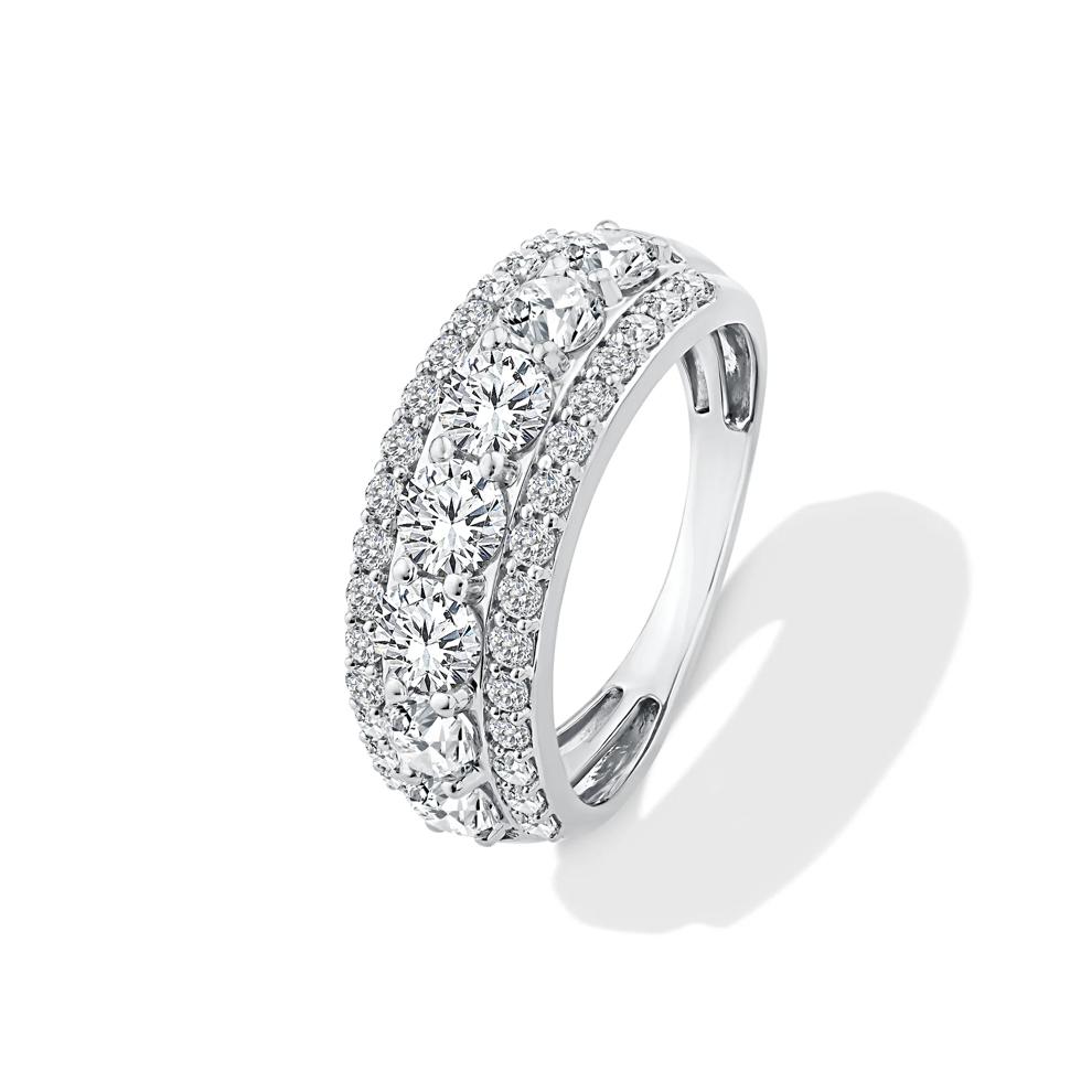Lab Grown Diamond Round Center Multi-Row Band in 10K Yellow Gold (2 ct. tw.) – Image 4 of 4