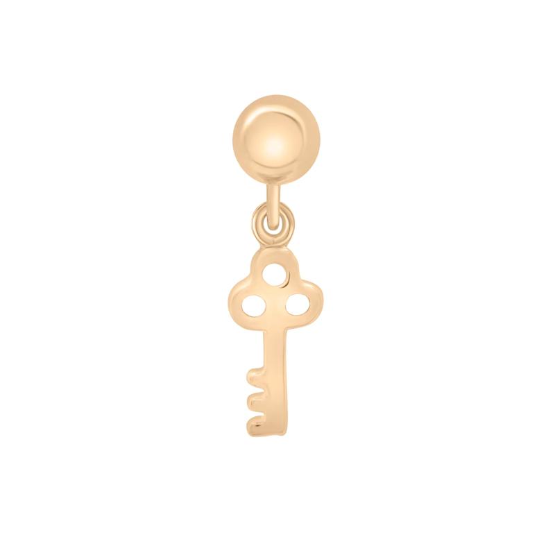 Antique Key Bead Charm in Vermeil – Image 3 of 3