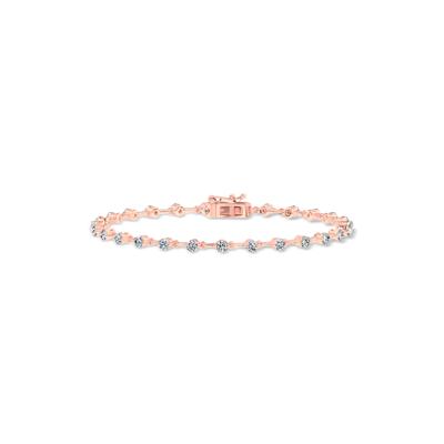 Lab Grown Diamond Sticks & Stones Bracelet in 10K Rose & White Gold (1 1/4 ct. tw.)