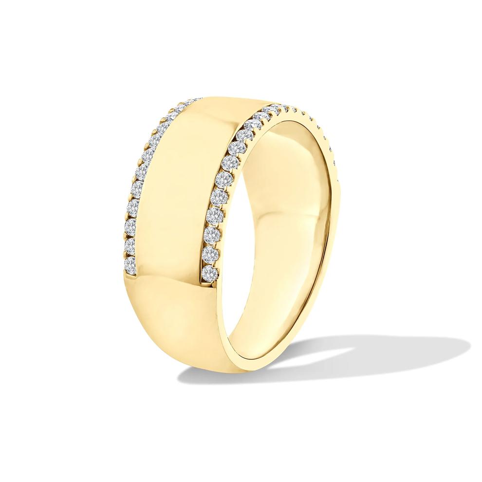 Lab Grown Diamond Double Row Bold Anniversary Band in 10K Yellow Gold (3/8 ct. tw.) – Image 3 of 4