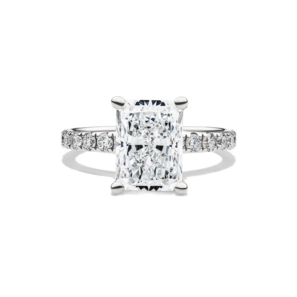 Lab Grown Diamond Radiant-Cut Engagement Ring in 14K White Gold (4 1/2 ct. tw.) – Image 1 of 4
