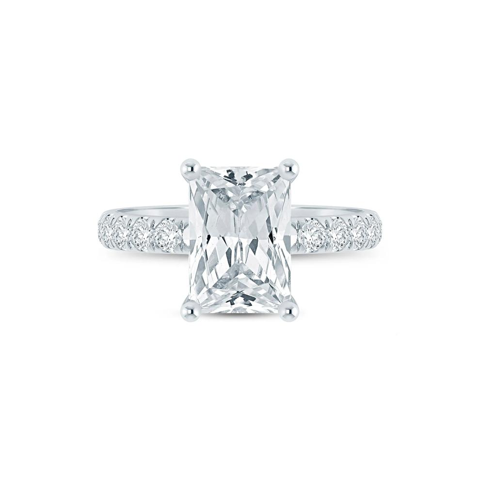 Lab Grown Diamond Radiant-Cut Engagement Ring in 14K White Gold (4 1/2 ct. tw.) – Image 1 of 3
