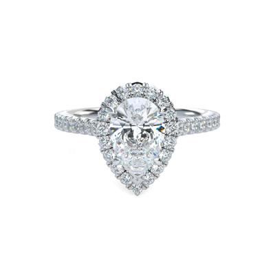 Pear-Shaped Diamond Halo Engagement Ring (1-1/2 ct. tw.)