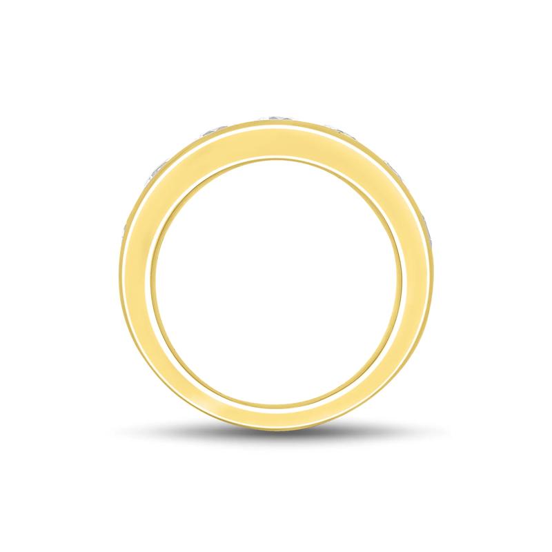 Men&rsquo;s Channel-Set Lab Grown Diamond Wedding Band in 10K Yellow Gold &#40;3 ct. tw.&#41; – Image 2 of 3