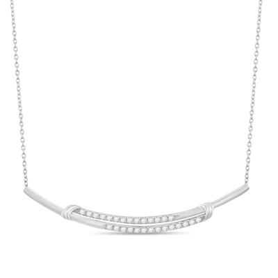 Diamond Double Frontal Necklace in Sterling Silver (1/2 ct. tw.)