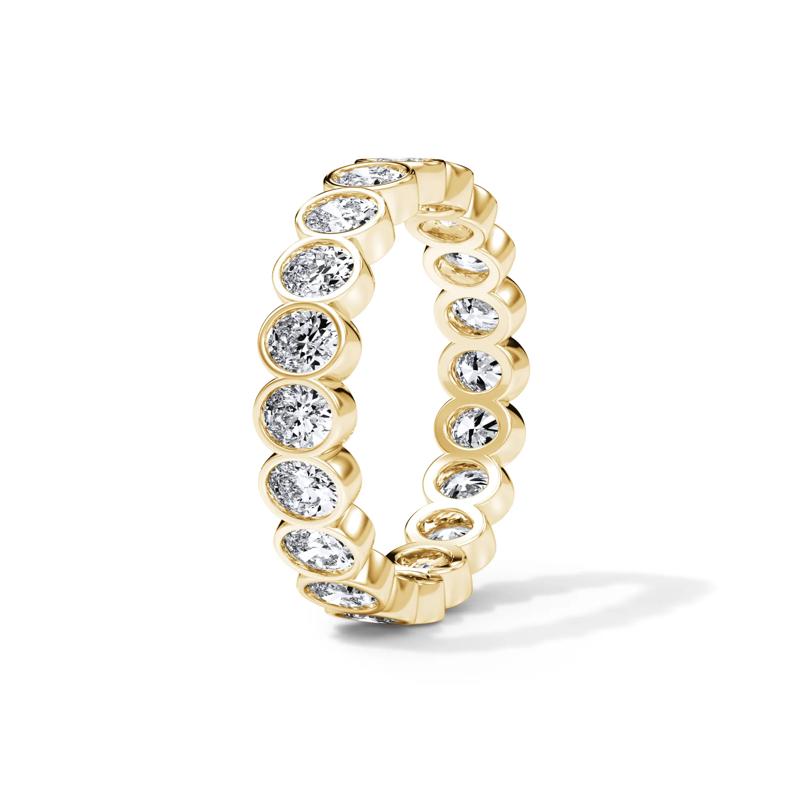 Lab Grown Diamond Oval Bezel Eternity Band in 14K Yellow Gold &#40;2 ct. tw.&#41; – Image 3 of 4