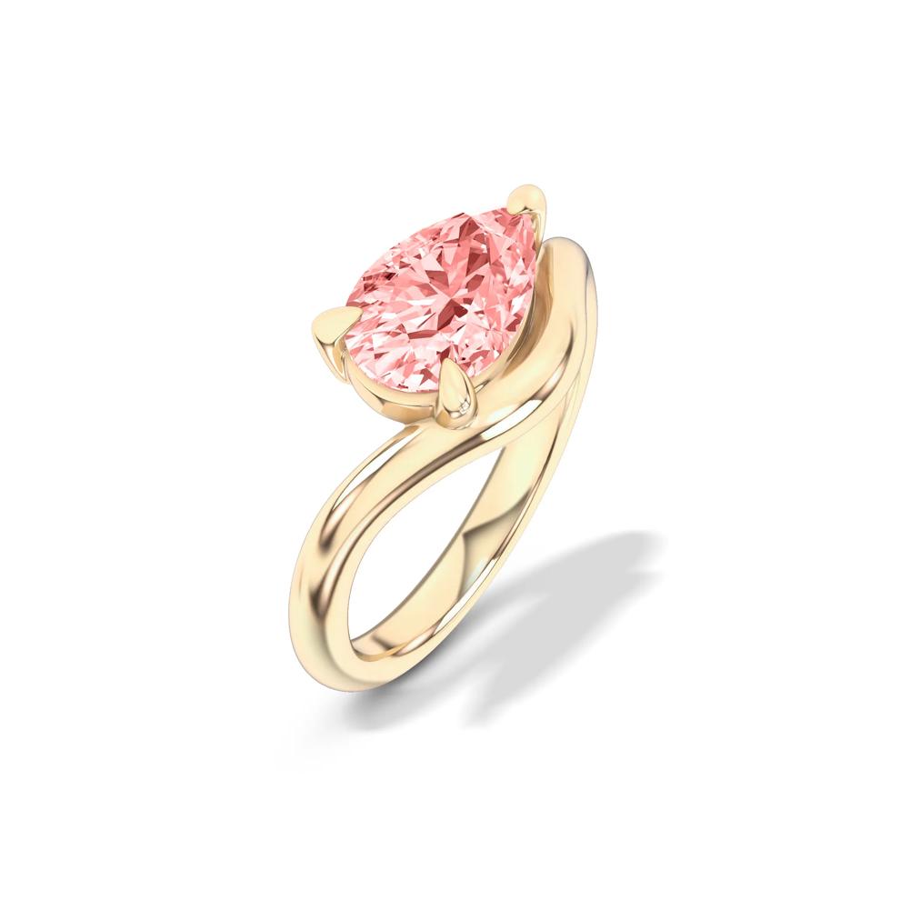 Pink Lab Grown Diamond Pear-Shaped Engagement Set in 14K Yellow Gold (2 5/8 ct. tw.) – Image 4 of 6