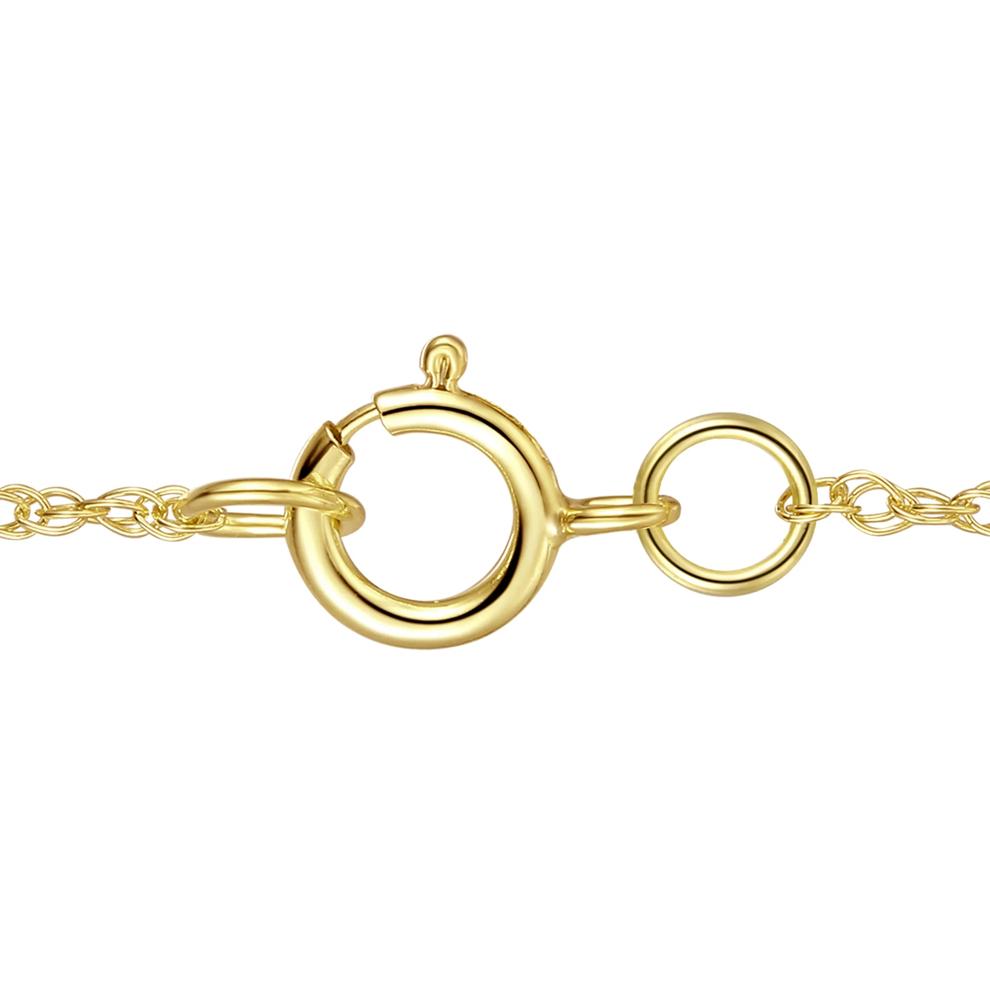 Blue Sapphire and Diamond Pendant in 10K Yellow Gold (1/4 ct. tw.) – Image 3 of 3