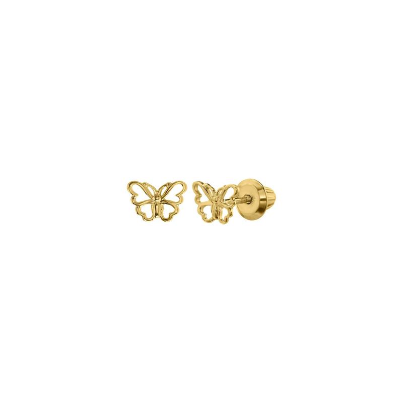 Children&#39;s Butterfly Earrings in 14K Yellow Gold – Image 1 of 1