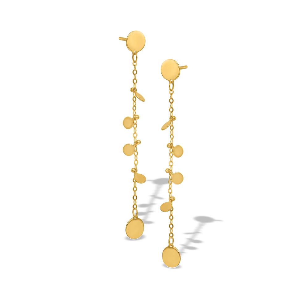 Disc Drop Earrings in 14K Yellow Gold – Image 1 of 2