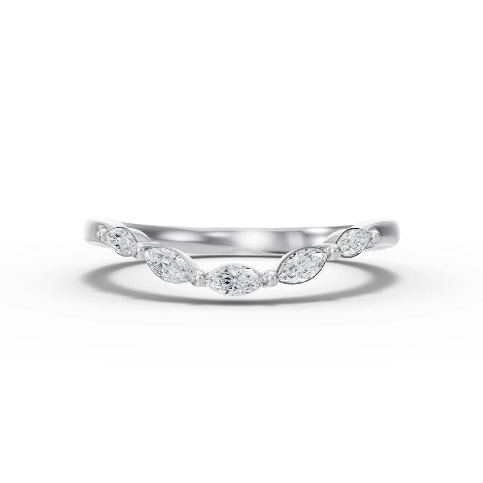 Lab Grown Diamond Contour Band in 14K White Gold (1/5 ct. tw.) – Image 1 of 4