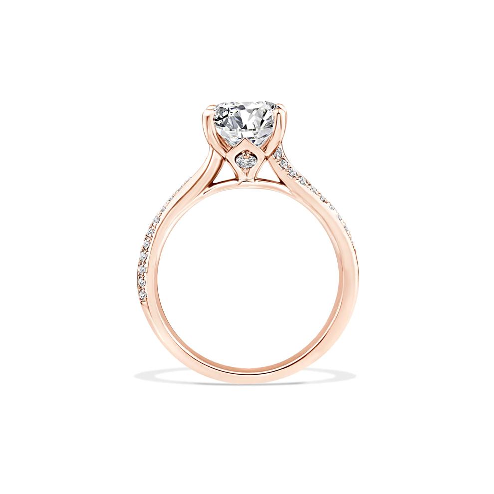 Lab Grown Diamond Radiant-Cut Center Engagement Ring in 18K Rose Gold (3 1/5 ct. tw.) – Image 2 of 4