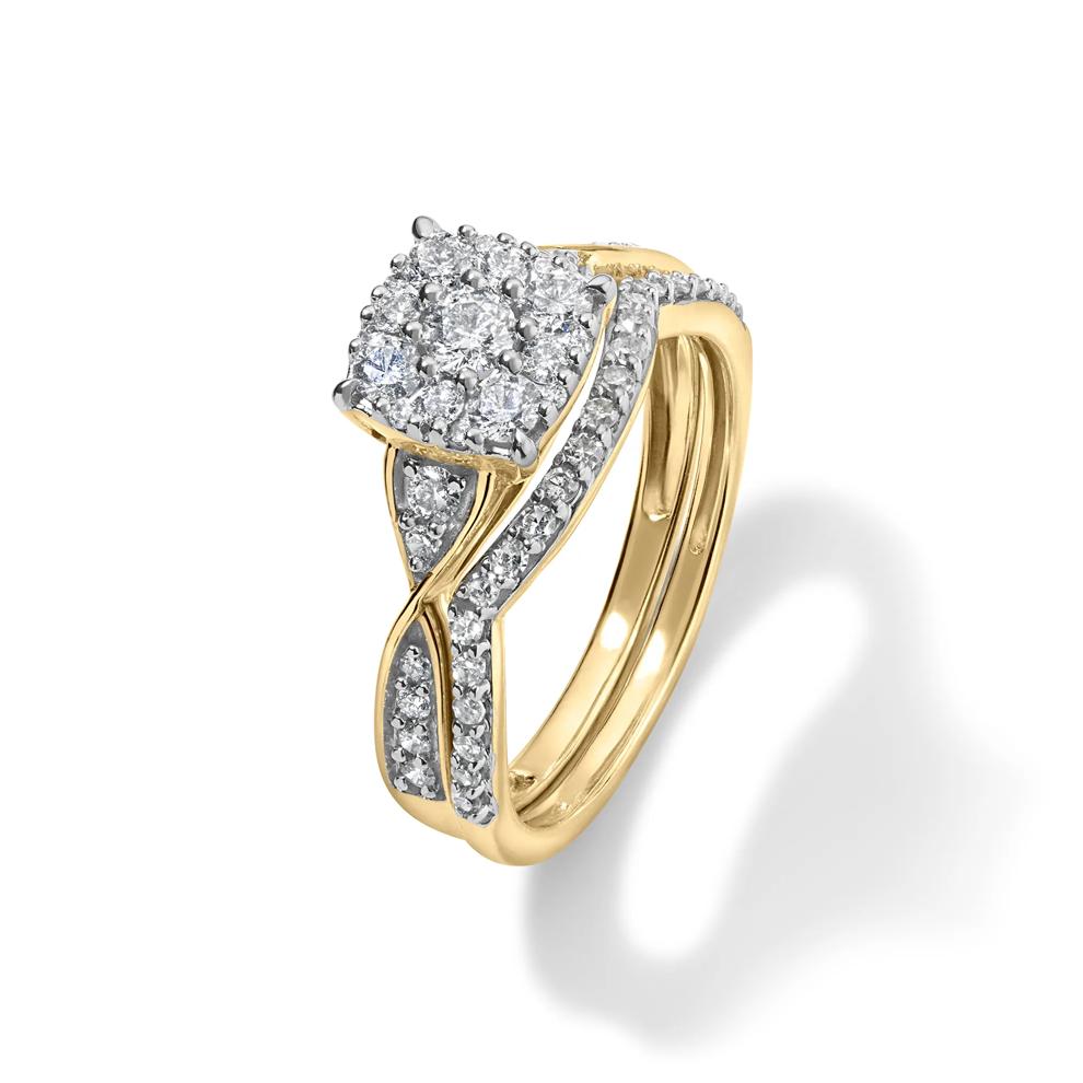 Diamond Cushion Composite Engagement Set in 10K Yellow Gold (3/4 ct. tw.) – Image 5 of 6