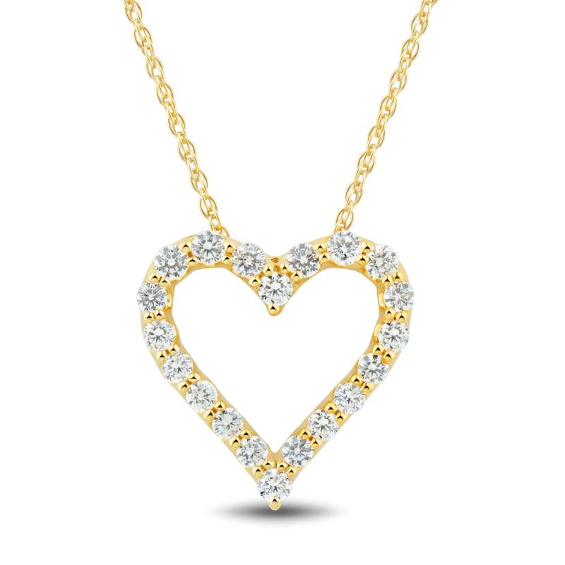 Lab Grown Diamond Heart Pendant in 14K Yellow Gold &#40;3/4 ct. tw&#41; – Image 1 of 3