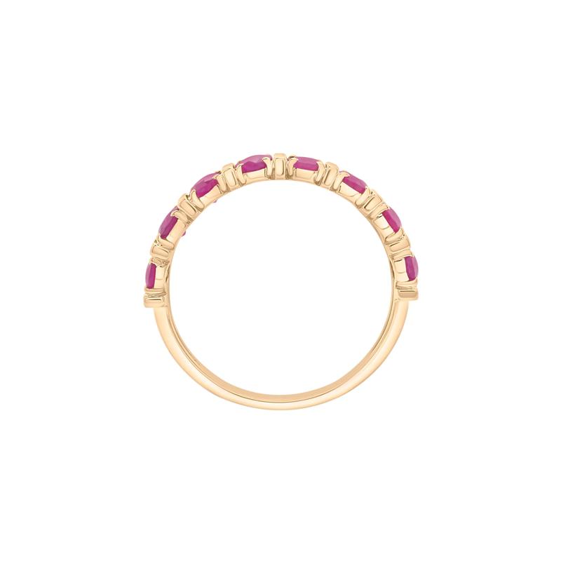 Ruby Faux-Channel Band in 10K Yellow Gold – Image 3 of 5