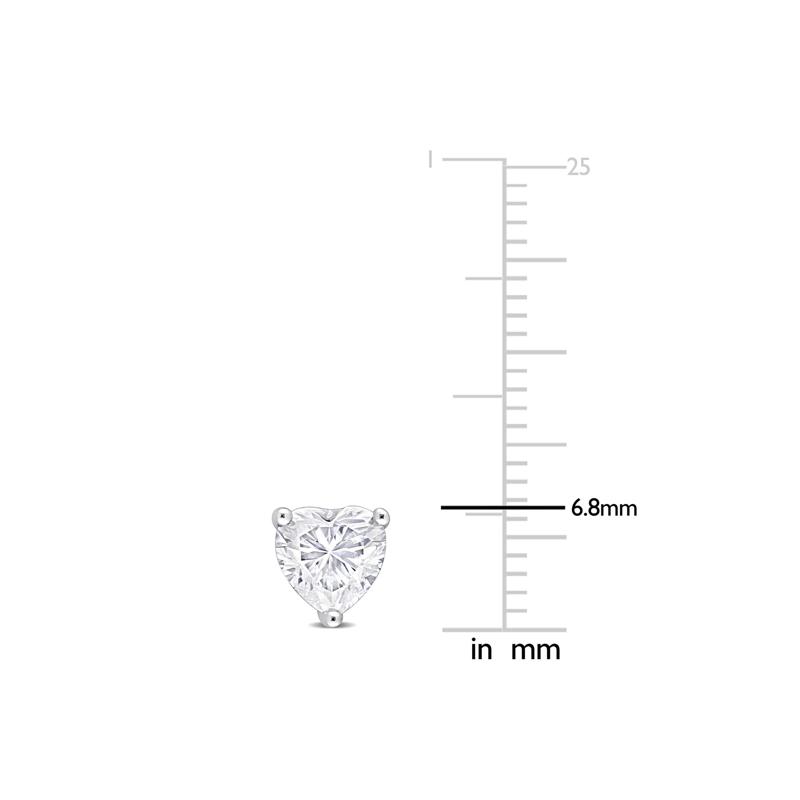 Heart-Shaped Lab-Created Moissanite Stud Earrings in Sterling Silver &#40;1 1/2 ct. dew&#41; – Image 4 of 5