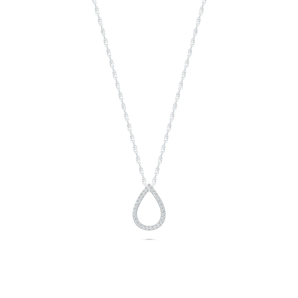 Diamond Pear-Shaped Pendant Necklace in 10K White Gold (1/10 ct. tw.) – Image 1 of 4