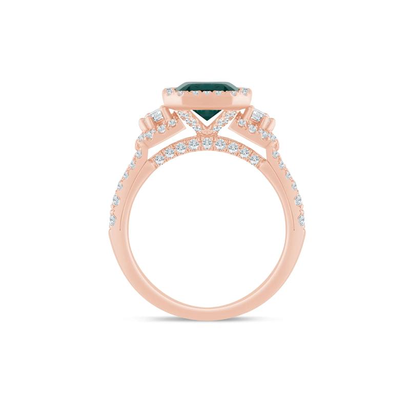Marlena Lab-Created Emerald and Lab Grown Diamond Engagement Ring in 14K Rose and Yellow Gold (7/8 ct. tw.) – Image 2 of 3