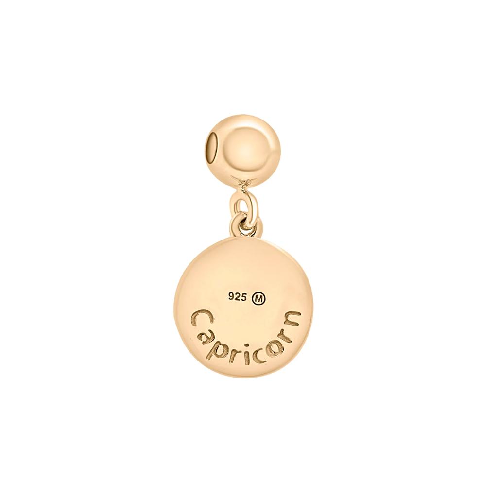 Capricorn Zodiac Disc Bead Charm in Vermeil – Image 3 of 3