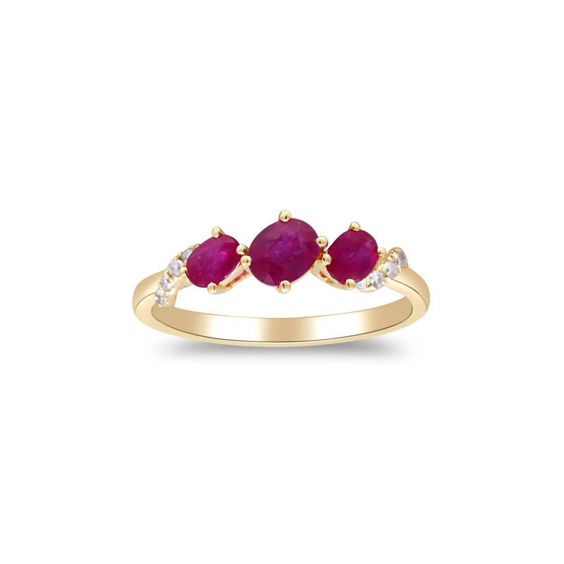 Ruby and Diamond Accent Ring in 10K White Gold – Image 1 of 5