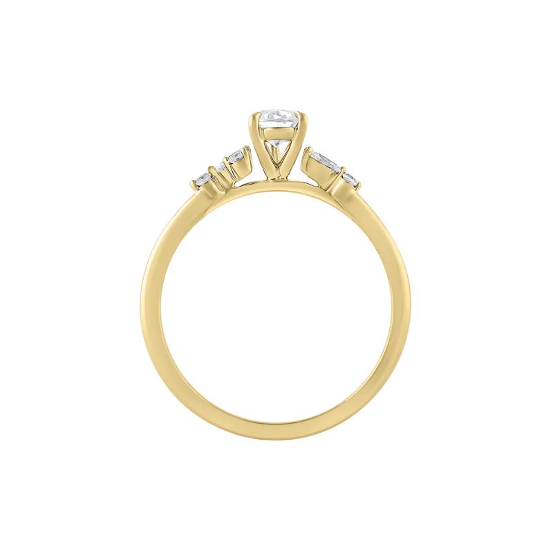 Pear-Shaped Diamond Engagement Ring in 14K Yellow Gold &#40;5/8 ct. tw.&#41; – Image 2 of 3