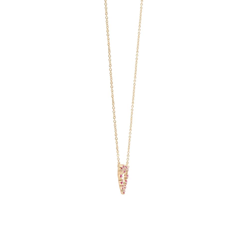 Ruby Open Heart Pendant in 10K Yellow Gold – Image 2 of 4