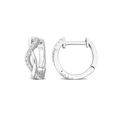 Moissanite Twist Hoops in Sterling Silver