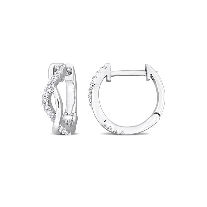 Moissanite Twist Hoops in Sterling Silver – Image 1 of 4